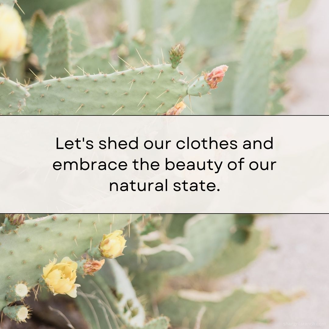 It's time to stand free in our own unique beauty. 🌸 Strip away the labels and leave only your true self. Embrace the power of being unapologetically you. #NakedTruth #NaturalState Show yourself some love! 💗 shangrilaranch.com