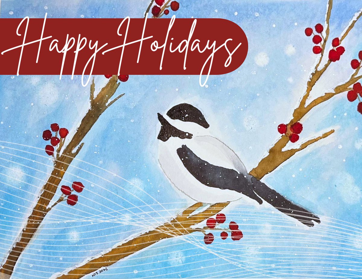 Happy Holidays from FACT!✨ May the festive season bring you the same serenity, support, &amp; optimism you extend to patients and their loved ones throughout the year.❤️

🎨 by Nancy Schulte, FACT Accreditation Coordinator, ("Winter Chickadee"), watercolor, (size 9x12 in.)