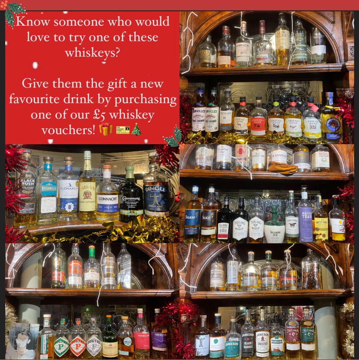 Current selection of our gorgeous whiskeys- if your loved ones enjoy a serve of liquid gold, make sure to get them one of our £5 whiskey flight vouchers before they sell out! 🎄