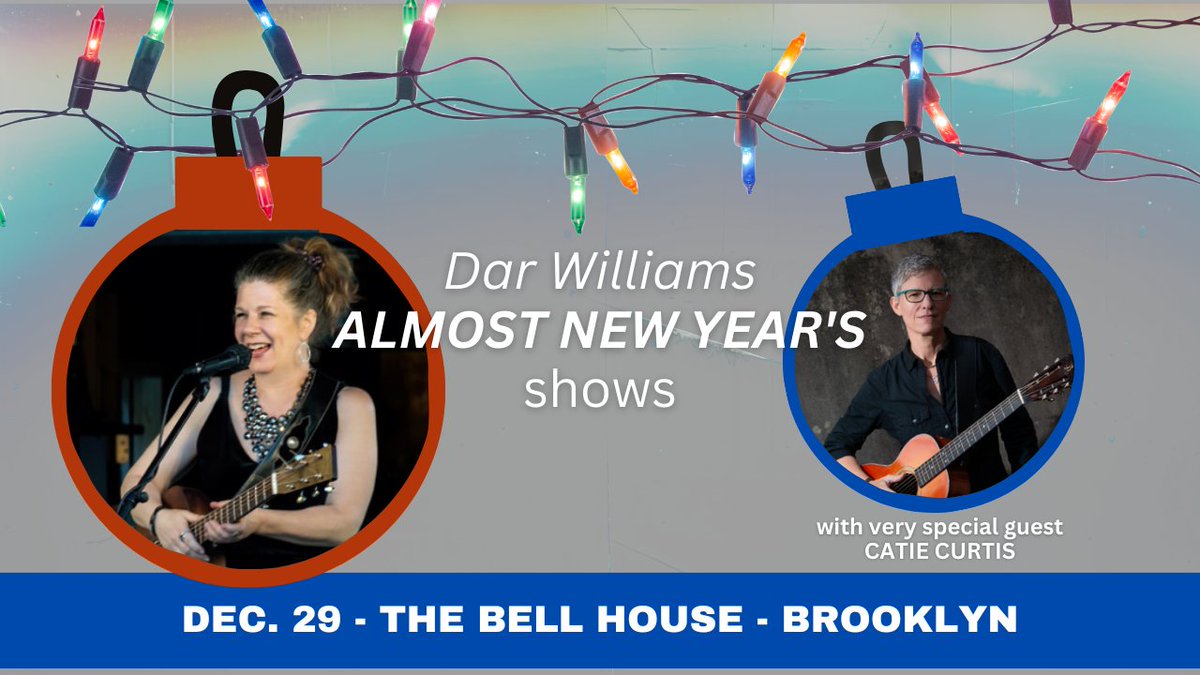 FRI 12/29: Dar Williams: Almost New Year's Folk legend @DarWilliamsTour takes the Bell House stage with very special guest @CatieSpeak! 🎟️: tinyurl.com/55jjt9s9