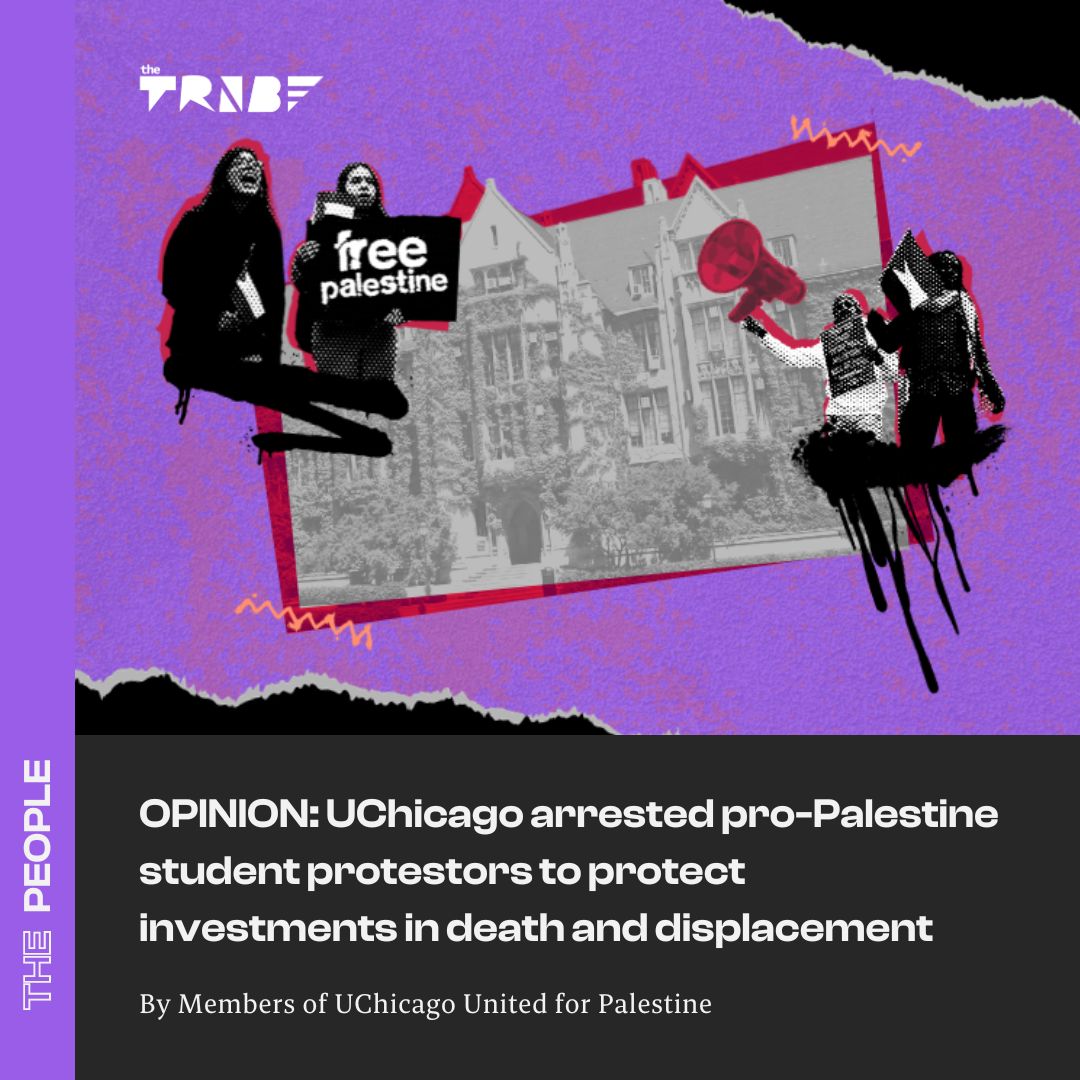 NEW - On Thursday, Nov. 9, the University of Chicago Police Department arrested 26 UChicago United for Palestine student protestors and two faculty observers inside the lobby of the university’s admissions office. Today, they will appear in court. thetriibe.com/2023/12/uchica…