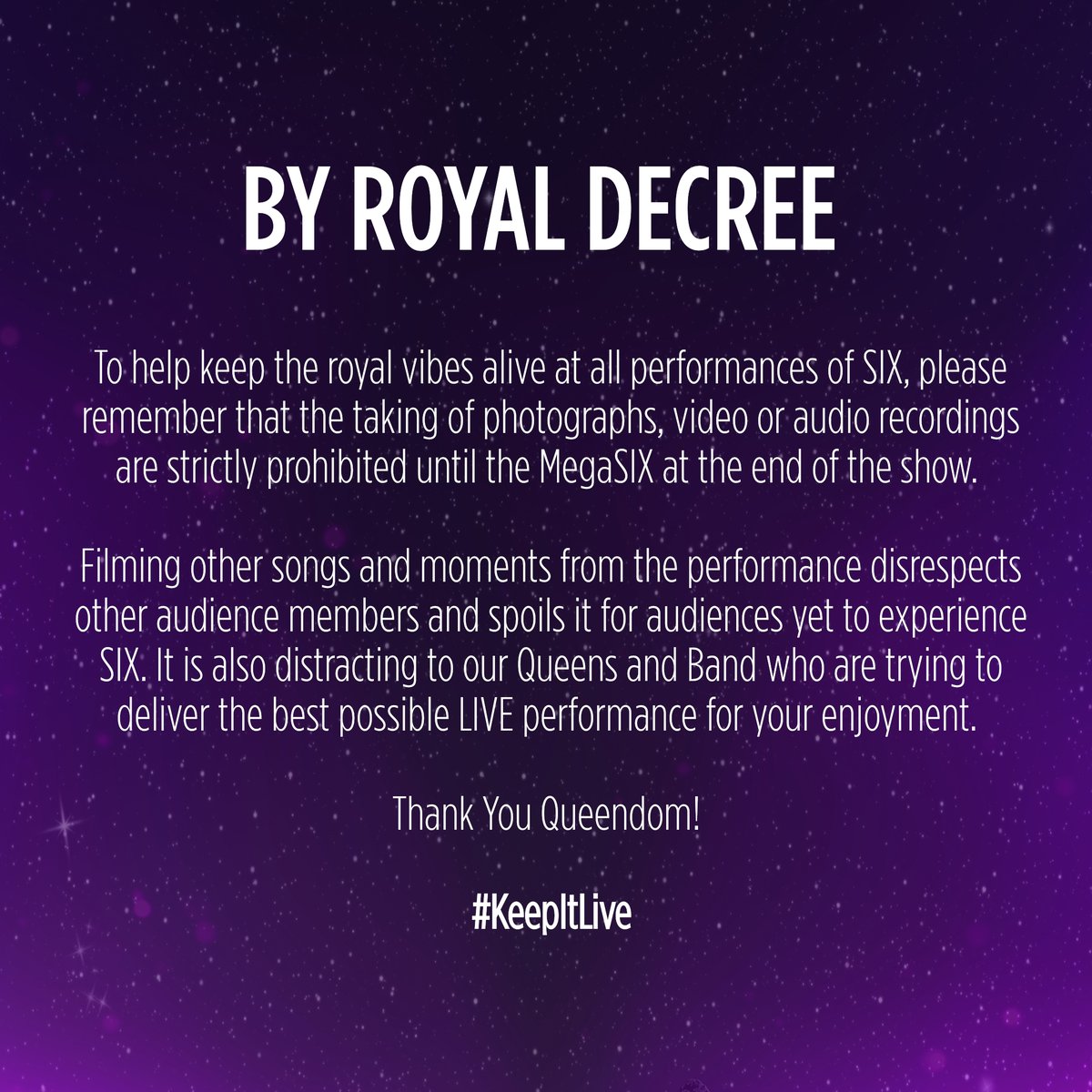 Hey Queendom, just a friendly reminder that when you come and party with our Queens, please keep your phones away until Cleves gives you permission. Thank You!💜 #KeepItLive