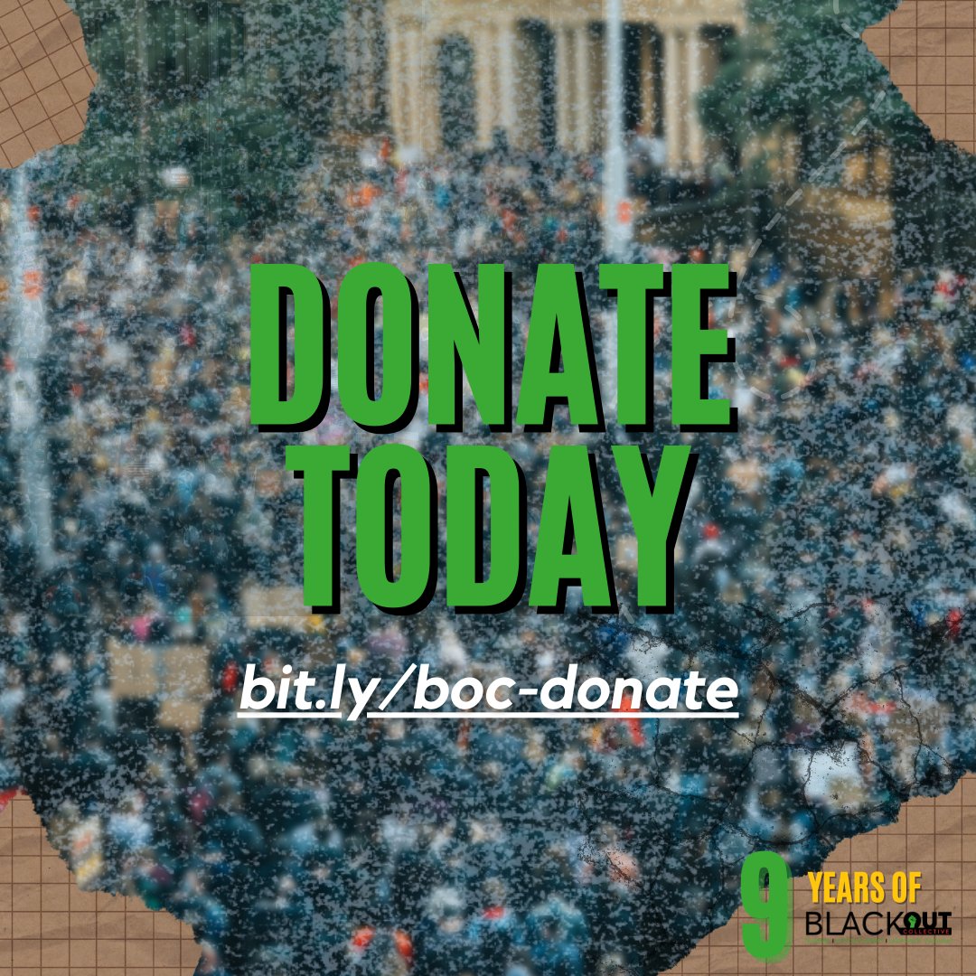 At the BlackOUT Collective, we understand that fighting for Black Liberation requires spiritual, emotional, and physical endurance. Invest in Black Futures by donating to the BlackOUT Collective today at bit.ly/boc-donate