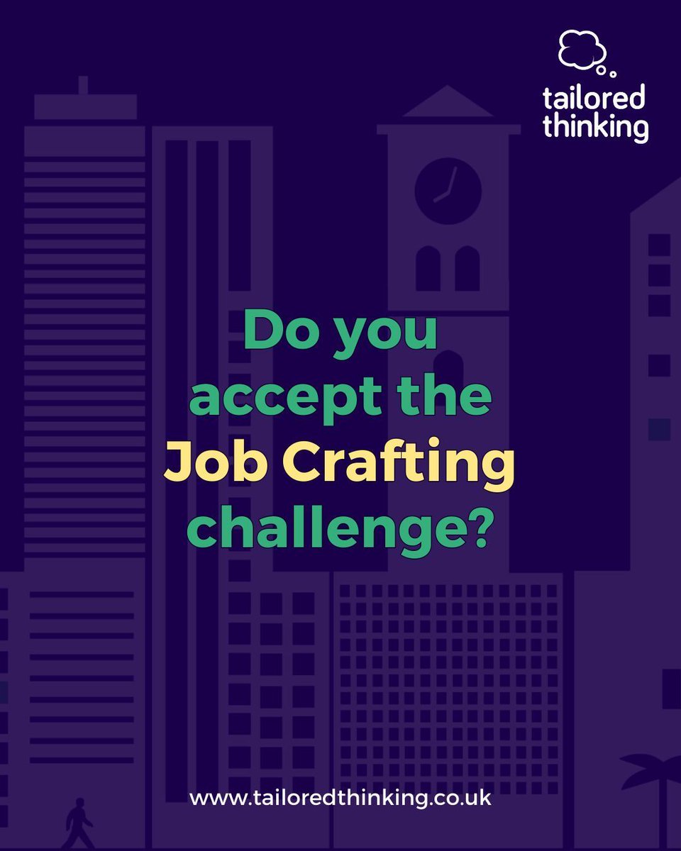 Don't just work, let's craft your career! 🚀

The Tailored Thinking Job Crafting Challenge is here to guide you through 6 weeks of transformation, starting 15th January 2024. 

Take the first step – sign up today! 👇 

buff.ly/48brSYx

#PositivelyDeviant #JobCrafting #HR