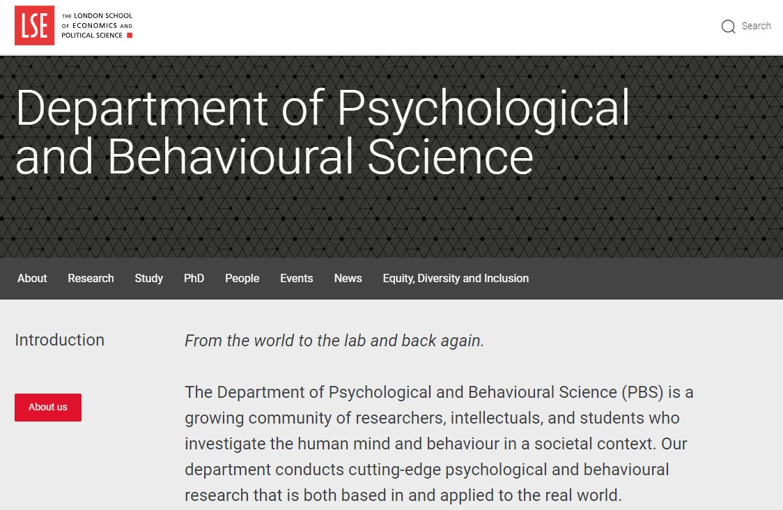 Job alert!

Come and work with my brilliant colleagues @LSE_PBS  🌟 We're hiring two Assistant Professors in the Department of Psychological and Behavioural Science -the closing date is a leap-year special! = 29.2.24

🔗 jobs.ac.uk/job/DEX240/ass…

#Psychology #BehaviouralScience