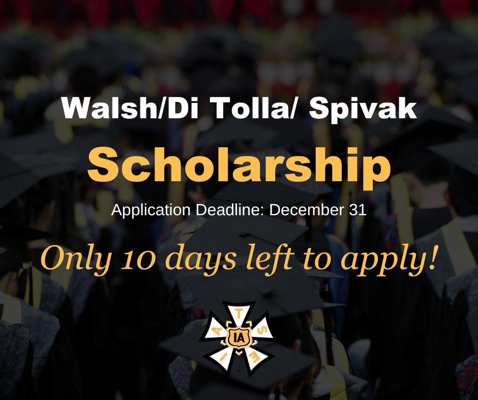 Only 10 days left to apply for the 54th Annual Scholarship Awards. Applicants must mail in the completed application form, along with the required documents. Emailed applications will not be accepted. Download the application here: iatse.net/scholarship/