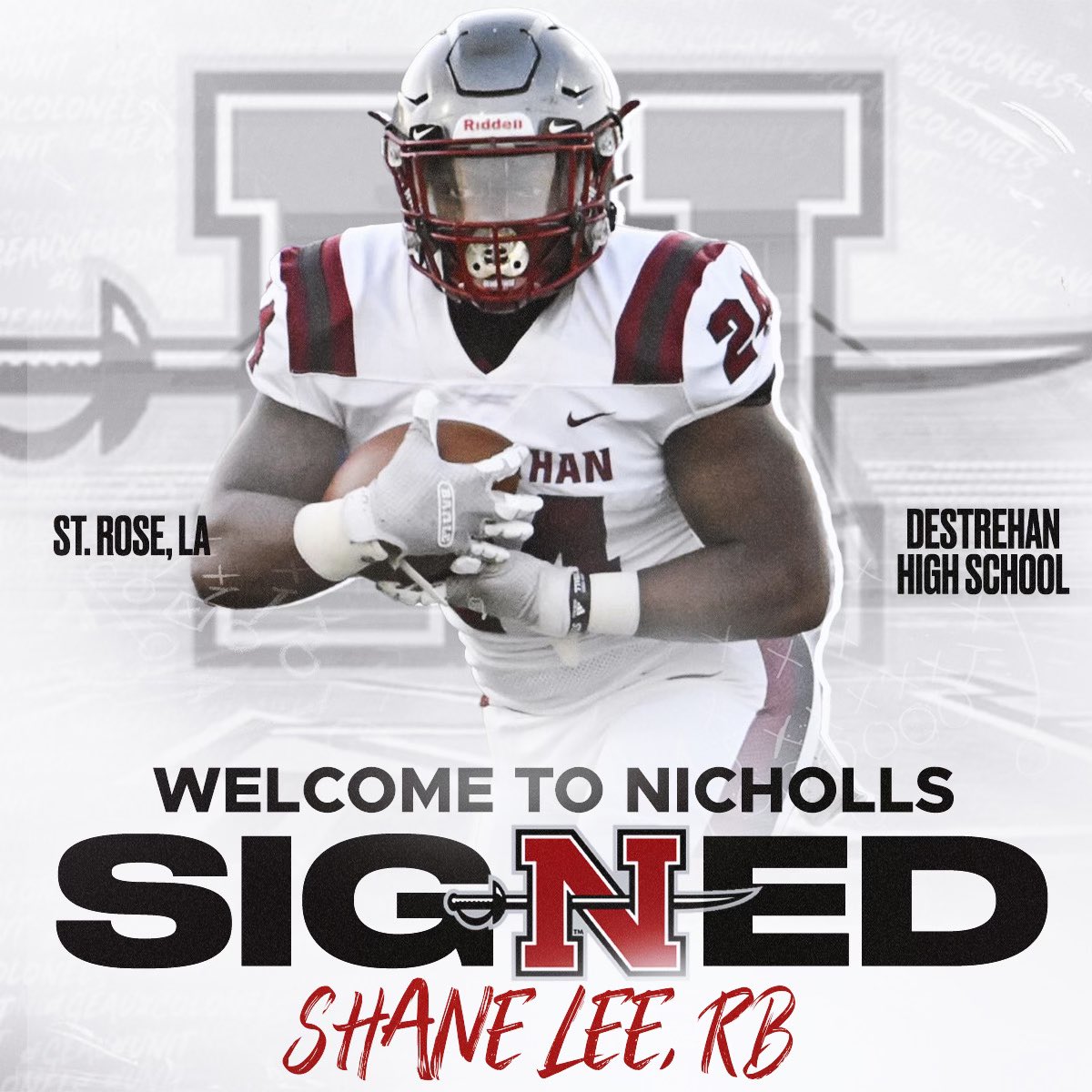 𝐖𝐄𝐋𝐂💍𝐌𝐄  𝐓💍  𝐍𝐈𝐂𝐇💍𝐋𝐋𝐒

Shane Lee
Running Back 
Destrehan 

#GeauxColonels | #NSD24