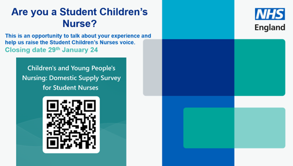Are you studying to become a children's nurse? (Very much including dual courses). Please could you complete this survey and encourage your peers to complete this too. We want to understand your views to help shape recommendations for our CYP workforce @pyewoman @NHSEngland