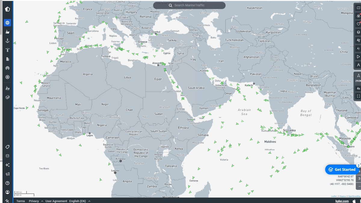 Every containership over 8,000TEUs, except for one, have turned from the Bab el-Mandeb. This means that all the major ocean container lines have abandoned the region even after the @DeptofDefense and @CENTCOM have announced Op Prosperity Guardian.