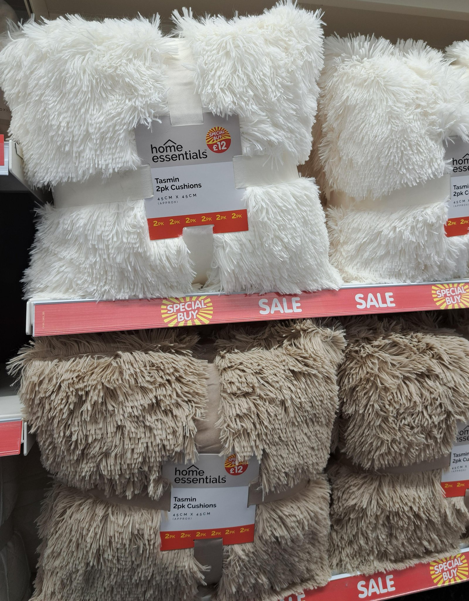 Fluffy cushions cheap b&m