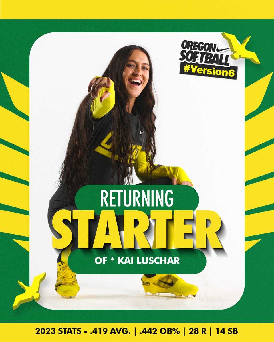 Another returning starter for 2024 is outfielder <a href="/kaileeee___/">kai</a> who hit .419 overall and .395 in Pac-12 games!

#GoDucks | #Version6