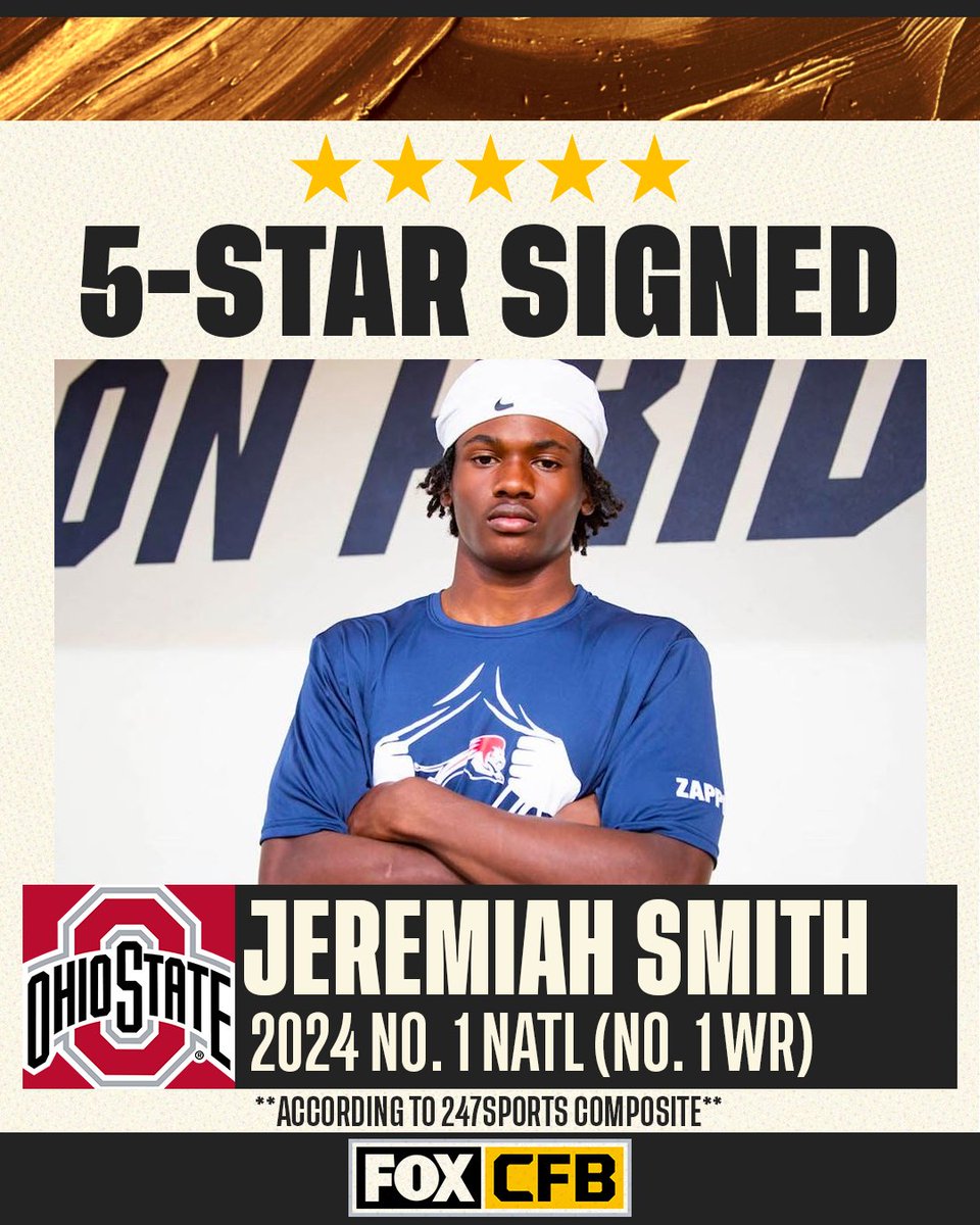 A big one for the Buckeyes! 🌰👏

The No. 1 recruit in the ‘24 class- Jeremiah Smith- has officially signed with <a href="/OhioStateFB/">Ohio State Football</a> ✍️🤝