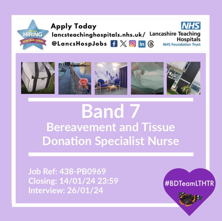 Could you support those approaching End of Life and the Bereaved? Could you support choice by offering and facilitating deceased donation for transplant? Could you support and educate our staff to improve the experiences of our patients and families? Could you join our team?