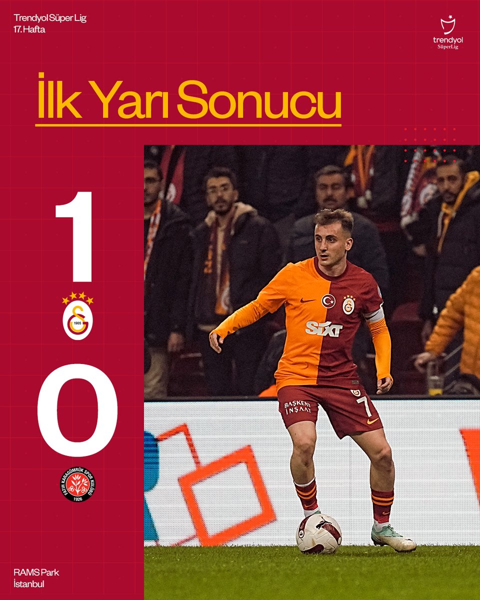 İlk yarı sonucu: Galatasaray 1-0 V. F. Karagümrük

#GSvKG