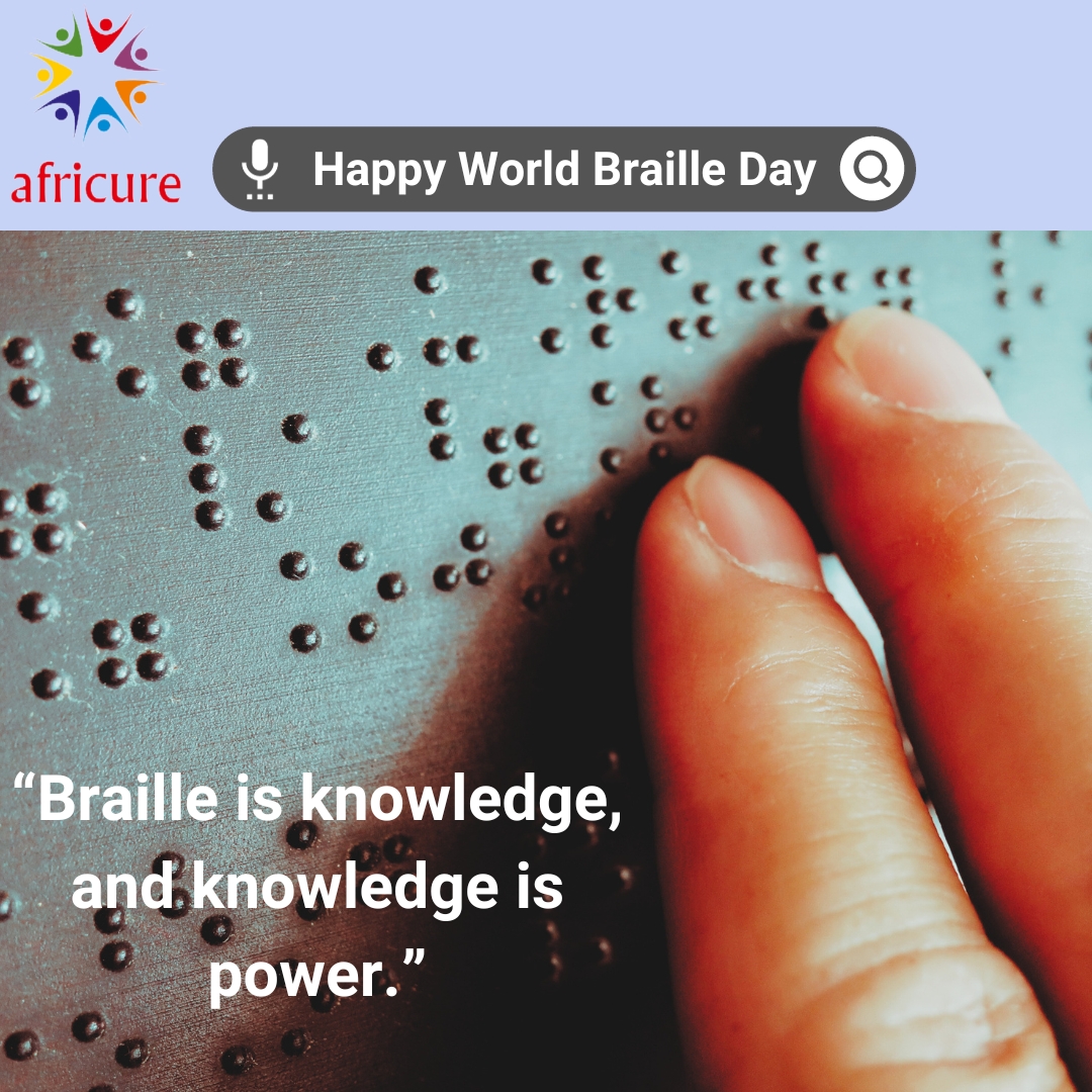 'Embracing the beauty of dots on this World Braille Day! 🌐✨empowering the visually impaired to read and write. 📚👁️❤️#WorldBrailleDay #InclusionMatters #FeelTheWords' #awareness #africurepharma #medicine #african #africureonline #africa #medical #Braille