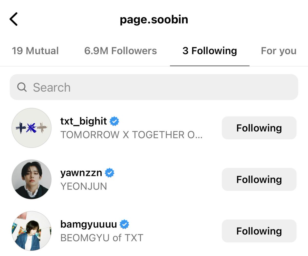 txtarchivee's tweet photo. YEONJUN and SOOBIN are now following BEOMGYU on Instagram 🥹 https://t.co/Dmp4LnQgEH