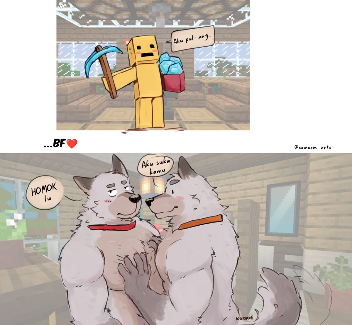 MrStranggee's tweet photo. Minecraft wolf
Arts : @nomnom_arts 
Indonesian vers https://t.co/DqKnhsvtlb