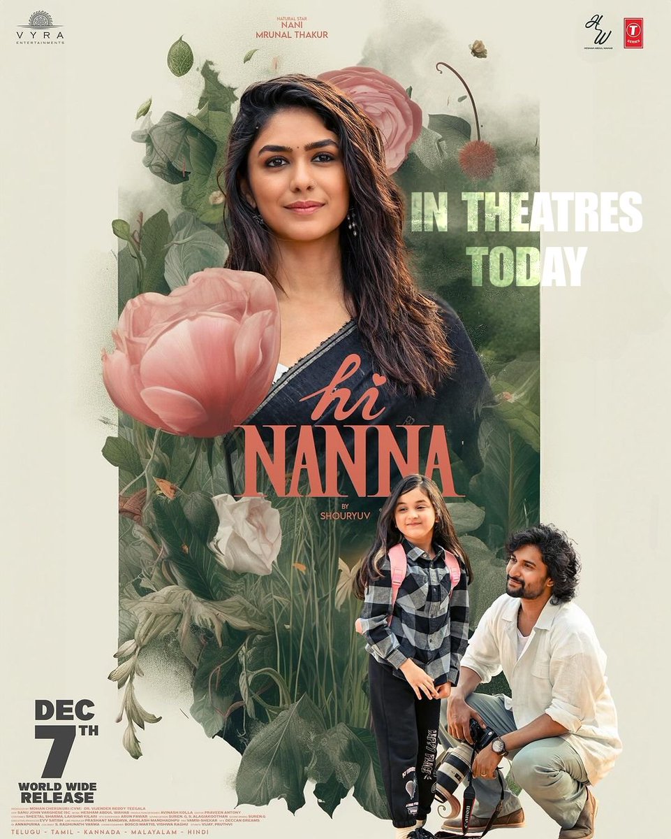 Telugu film #HiNanna now streaming on @NetflixIndia Available in Telugu, Tamil, Kannada and Malayalam. Also available in Hindi as #HiPapa. @shouryuv @NameisNani @mrunal0801 #KiaraKhanna @PriyadarshiPN @Imangadbedi @TulaskarShilpa @viraj_ashwin @actornasser #Jayaram…