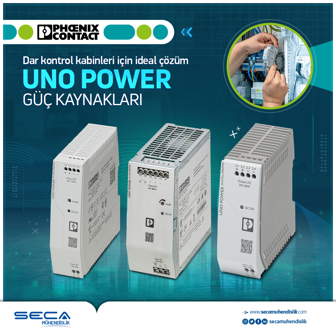 secamuhendislik's tweet image. Yüksek güç yoğunlukları sayesinde, kompakt UNO POWER güç kaynakları kompakt kontrol kutularındaki 240 W&apos;a kadar yükler için ideal bir çözümdür. Çeşitli performans sınıflarında ve genel genişliklerde güç kaynakları mevcuttur.

#phoenixcontact #secamuhendislik #panoimalat #makine