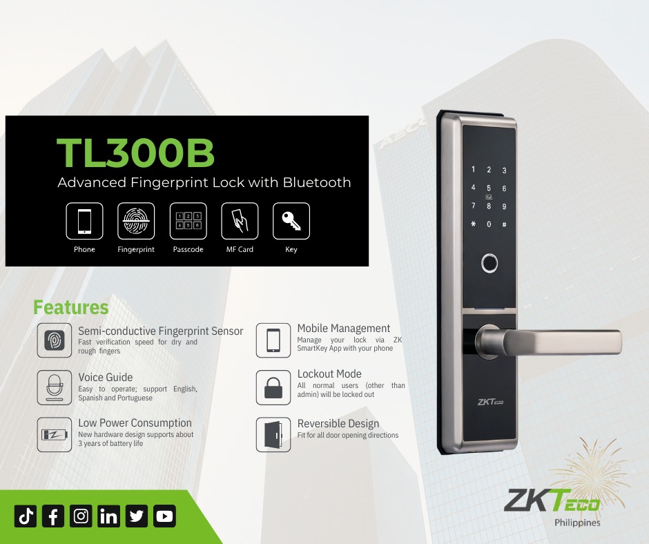 Unlock the future with our Advanced Fingerprint Lock featuring Bluetooth connectivity! Experience seamless security at your fingertips.

#FingerprintLock #BluetoothSecurity #NewYearNewBeginnings #ZKTecoSmartSolutions #NewYearNewSecurity #ZKTecoSafety #SecureHolidays #ZKTecoSafety