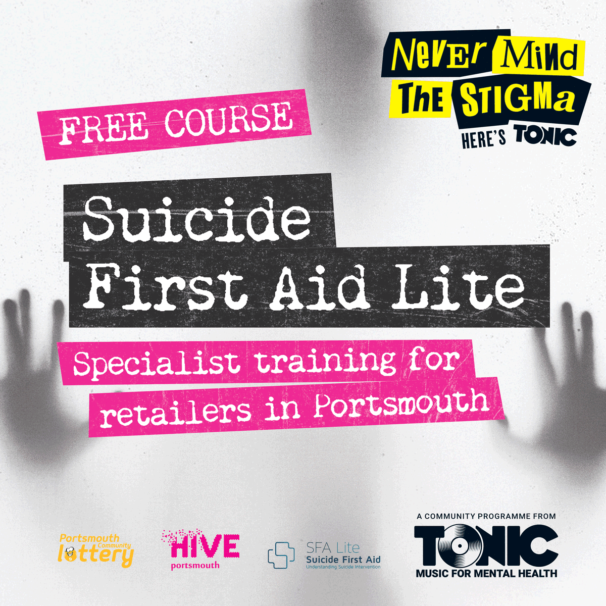 Portsmouth independent retailers there is still time to sign up and attend a FREE Online Suicide First Aid Lite course on either Monday 15th January or Thursday 25th January.
More → tonicmusic.co.uk/post/sfalir
#Tonic #NeverMindTheStigma #MentalHealth
#Southsea #Portsmouth