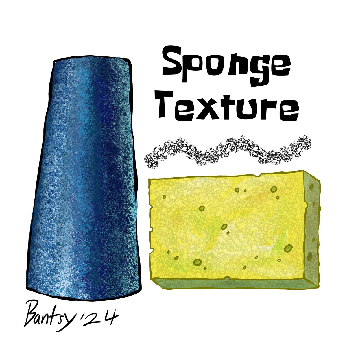 Absorbantsy's tweet image. Got a new SpongeBob Procreate brush for you guys! The sponge texture brush is useful for drawing things like Squidward’s house. Download is in the replies. Have fun!