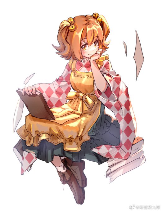 「checkered kimono yellow apron」 illustration images(Latest)