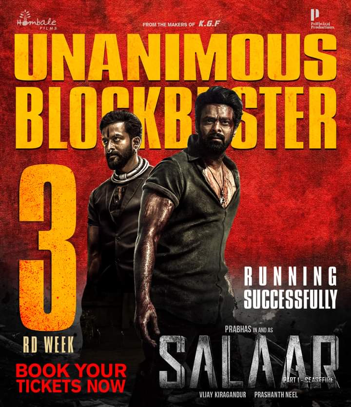 3rd Week #SalaarCeaseFire  Running Successfully💥

#BlockbusterSalaar #RecordBreakingSalaar
