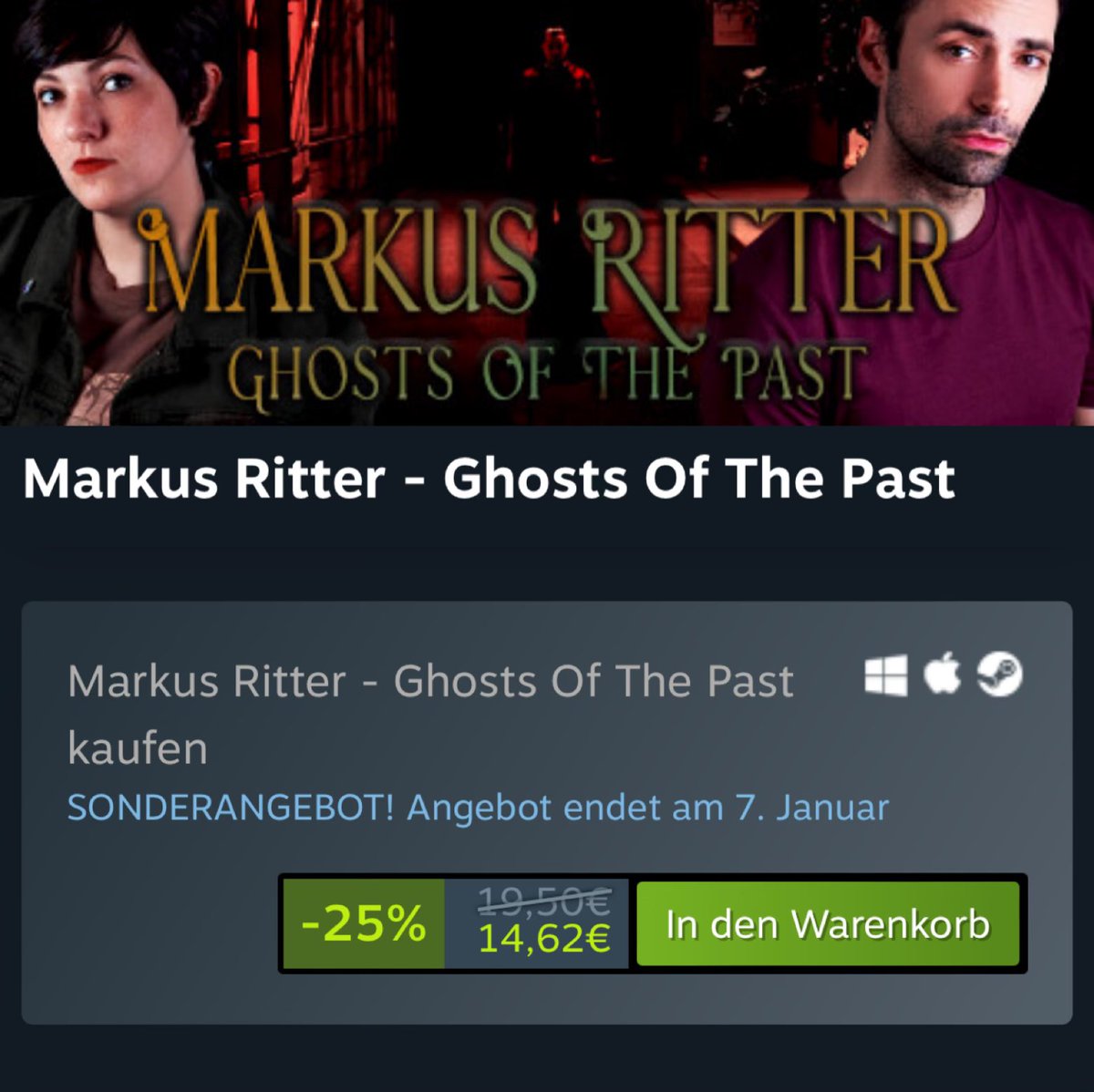 Markus Ritter - Ghosts Of The Past 
is currently on sale on Steam until January 7! 💸✨

store.steampowered.com/app/2222680/Ma…

#indiedev #flimmersoft #indiegame #fmv