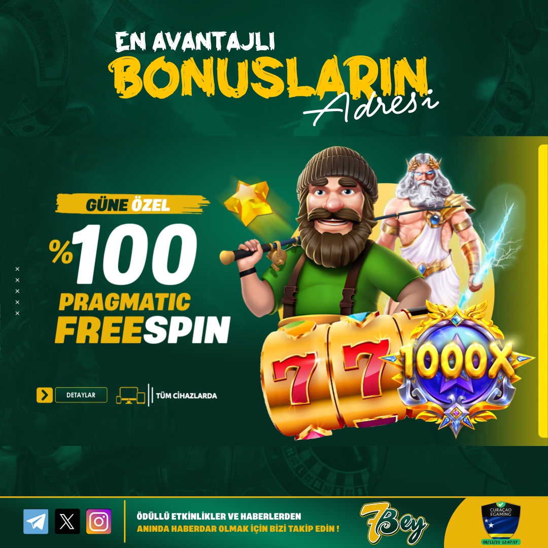 7Beyresmi's tweet photo. 🎰 Güne özel sürpriz! 7bey'de %100 Pragmatic Play Sağlayıcısında Geçerli Free Spin fırsatı seni bekliyor.
🌟Heyecanı yakala, kazançlarını artır! 🔄
#7bey #FreeSpin #PragmaticPlay #7beygiris #7beygunceladres https://t.co/XkZKgwZ7gQ