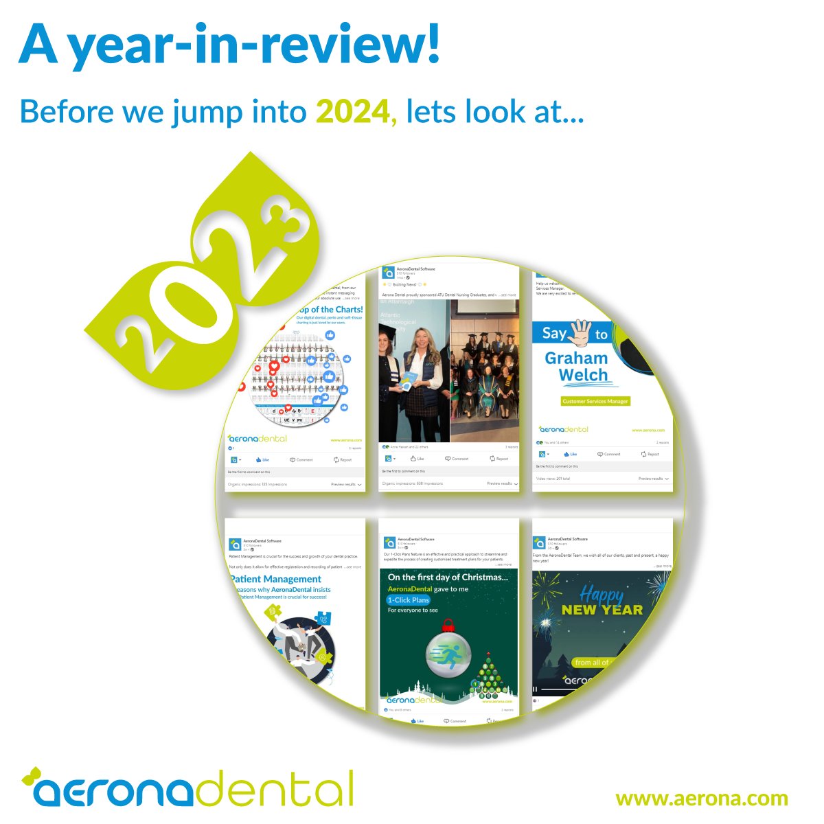 Before we jump into 2024, lets look back at the most memorable moments of 2023. It has been a busy year with many welcomed ventures such as appearing at industry shows, to student sponsorship Dental awards and much more.
We thank you again from all of us, at AeronaDental.