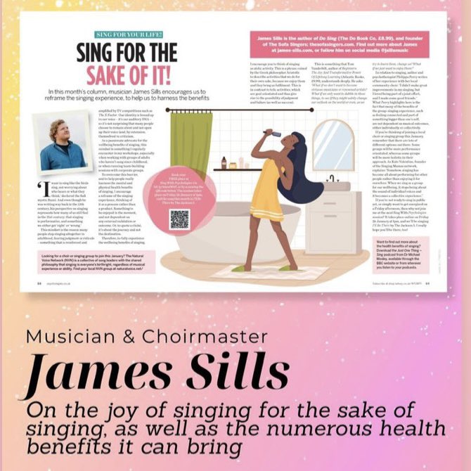 James Sills (@jsillsmusic) on Twitter photo In my new column for <a href="/PsychologiesMag/">Psychologies</a> I write about reframing the singing experience to focus on the process rather than the product - the joy of singing for the sake of it. There’s quotes from @tomvanderbilt, <a href="/Philippa_Perry/">Philippa_Perry</a>, Kate Valentine <a href="/singingmamascic/">Singing Mamas CIC</a> and Rumi!
Out now! In my new column for <a href="/PsychologiesMag/">Psychologies</a> I write about reframing the singing experience to focus on the process rather than the product - the joy of singing for the sake of it. There’s quotes from @tomvanderbilt, <a href="/Philippa_Perry/">Philippa_Perry</a>, Kate Valentine <a href="/singingmamascic/">Singing Mamas CIC</a> and Rumi!
Out now!