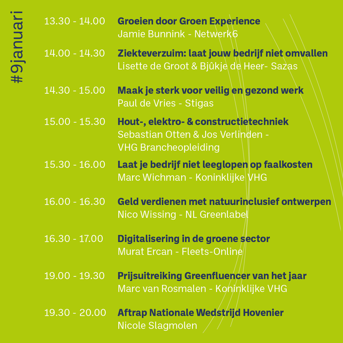 GroenOndernemen's tweet image. Kom naar ons kennisplein op De Groene Sector Vakbeurs in hal 4! Sprekers van VHG Brancheopleiding, NL Greenlabel en meer delen waardevolle inzichten. Mis de Greenfluencer van het jaar bekendmaking op 9 januari niet! Programma: vhg.org/ondernemer/nie… #DGSV #VHG #VHGPlein