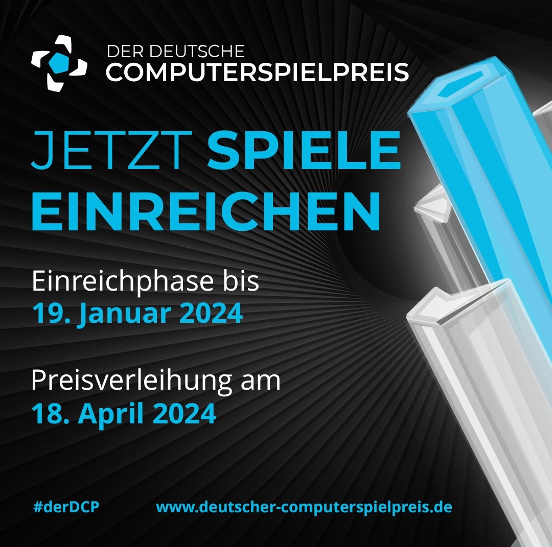 Ab sofort könnt ihr eure Spiele für den wichtigsten Preis der deutschen #Games-Branche – dem <a href="/DerDCP/">Der Deutsche Computerspielpreis | Der DCP</a> – bis 19. Januar einreichen!

🕹️ 15 Kategorien

🏆 800.000 € Preisgeld

📍 Verleihung am 18. April in München &amp; Live-Stream

👉 Einreichung unter deutscher-computerspielpreis.de

#derDCP