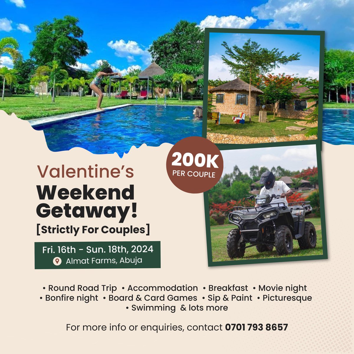 Gretesetukudo's tweet photo. Hello everyone 
I’ll be answering some frequently asked questions about the upcoming Valentine’s weekend getaway but first I’ll like to thank everyone quoting and retweeting,thank you 🙏🏻🙏🏻
1) Is it for only married couples
No,it’s for all kinds of couples
#AbujaTwitterCommunity https://t.co/6ar7G4ZPpI