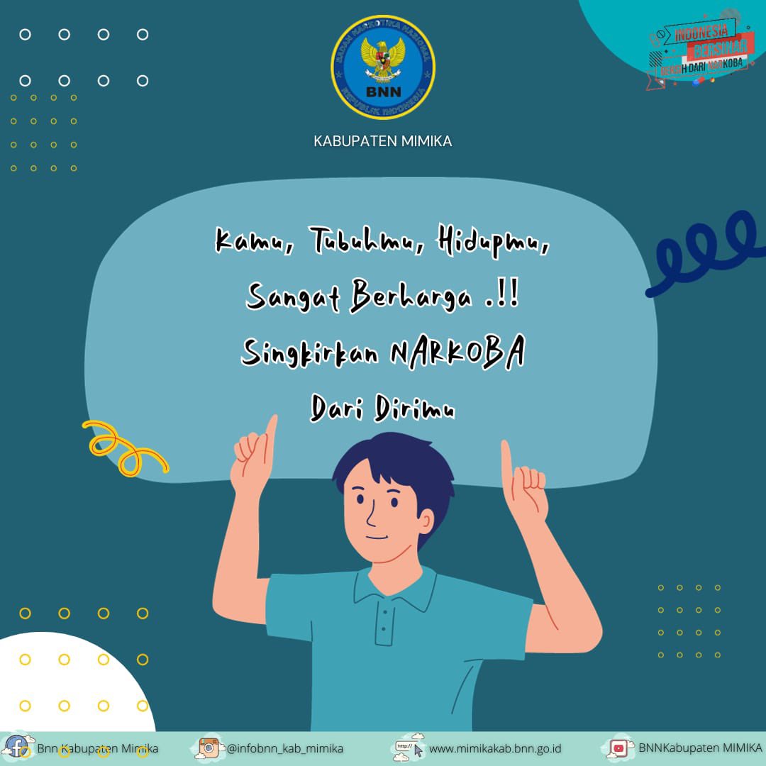 bnnkabmimika's tweet photo. Kamu, Dirimu, Hidupmu, Sangat Berharga.!!
Singkirkan NARKOBA Dari Dirimu
#AkselerasiWarOnDrugs
#generasiemaspapua
#IndonesiaBersinar
#papuabersinar
#BNNKMIMIKA
#BNNPPAPUA
#SpeedUpneverLetup https://t.co/tvAHyBLzjF