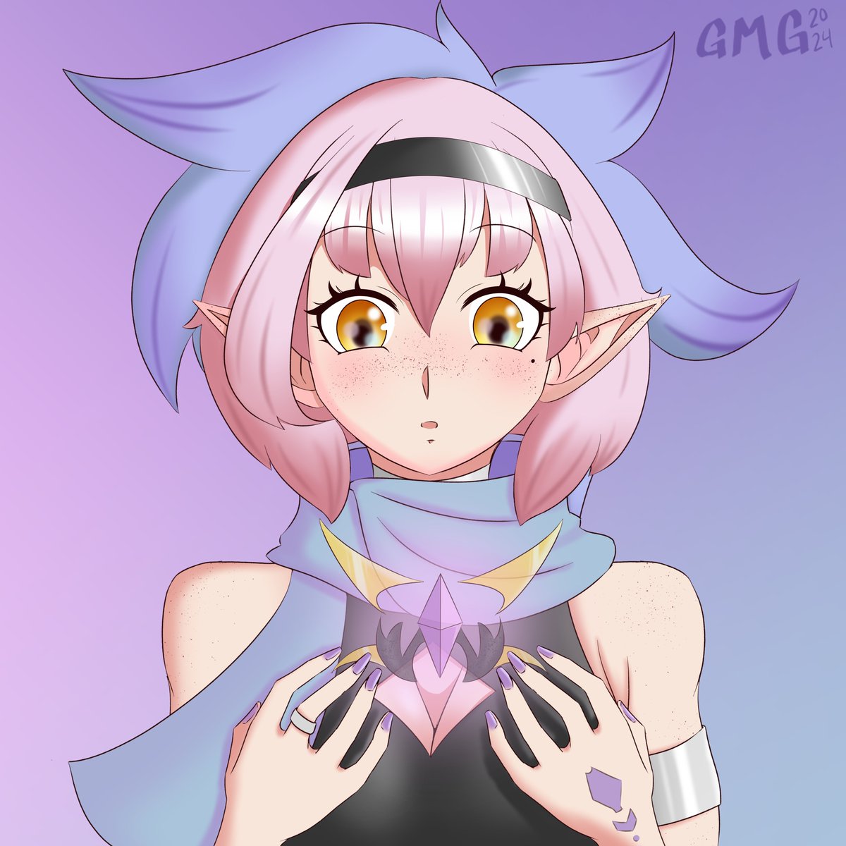 GateMasterGreen's tweet photo. It's been a hot second since I made something pretty. So here, a pretty elf lady with a wild ponytail (and Ade's glasses, because everyone needs them XD) https://t.co/ViCi3NLPQi
