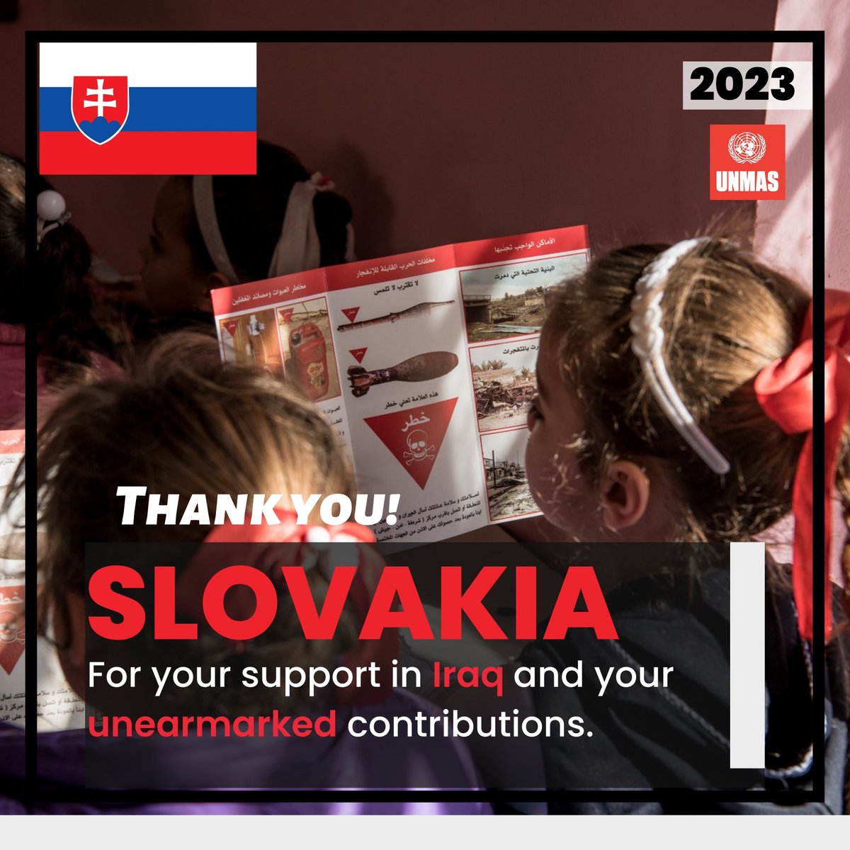 UNMAS's tweet photo. ๐ ฤakujem, Thank You, ๐ธ๐ฐ Slovakia, for your invaluable support in Iraq and a special thank you for your great contribution towards unearmarked funds throughout 2023.
_____
#23UNMAS @SLOtoUN @SlovakiaUNNY @MZEZ_RS @SLOtoUNGeneva @SlovakiaMFA https://t.co/hbWbPHonmt