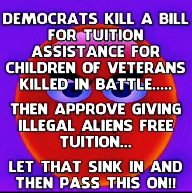 Do you believe our veterans and children should come before illegal aliens? 👽 👽