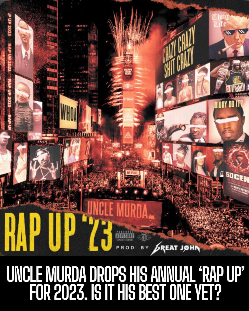 Uncle Murda once again drops his annual ‘Rap Up’ recalling all the crazy events that happened throughout 2023. Should Uncle Murda drop more ‘Rap Up’s’ maybe once a month? Link to ‘Rap Up’ 2023 - youtu.be/C4hZyyOuas4?si… #Hiphop #Rap #Hiphopculture #hiphopandculture