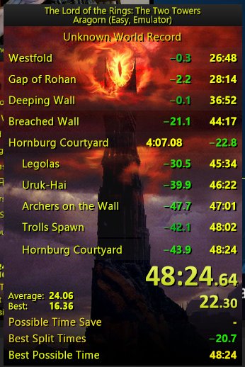 Zojalyx's tweet photo. Celebrated Tolkiens birthday with 2 Two Towers EMU World Records. I wanted to play on console but my memory card is attached to another Wii that's an hour away. This seriously motivated me to go for 46. It's going to be a crazy grind but I think we can do it. https://t.co/2drGtfTsoE