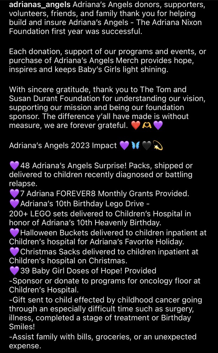 _AdrianaStrong's tweet photo. Adriana’s Angels donors, supporters, volunteers, friends, and family thank you for helping build and insure Adriana’s Angels - The Adriana Nixon Foundation first year was successful…..

📸 Look at this post on Facebook https://t.co/bNg01U6AsD… https://t.co/wRAwNF4H9a
