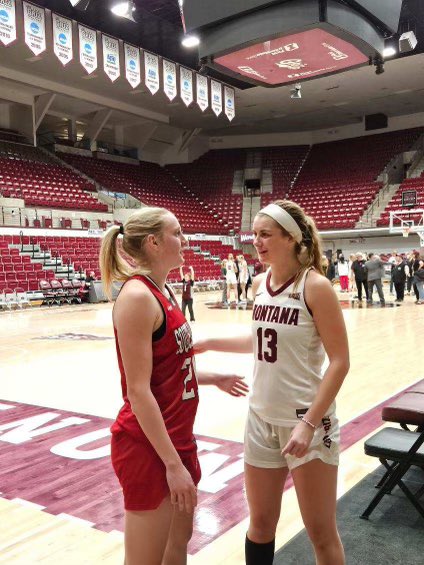 .<a href="/mcgraw_maggie/">Maggie Espenmiller - McGraw</a> &amp; <a href="/larkins_grace/">Grace Larkins</a> two great Rams met on the court tonight!