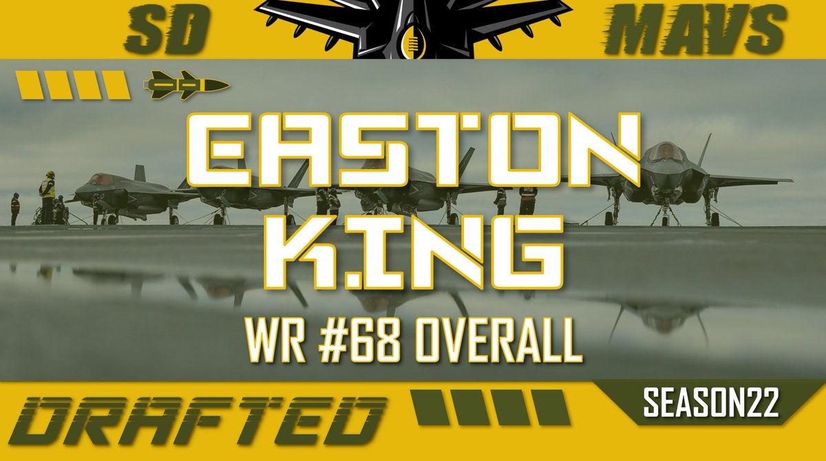 SFL_Mavericks's tweet photo. With our 2nd pick in the Season 22 Draft we look to add another dangerous weapon to our arsenal, WR Easton King. @simulationfl #TURNANDBURN #BOMBSAWAY #BUZZTHETOWER #IWASINVERTED https://t.co/el5COSYphh