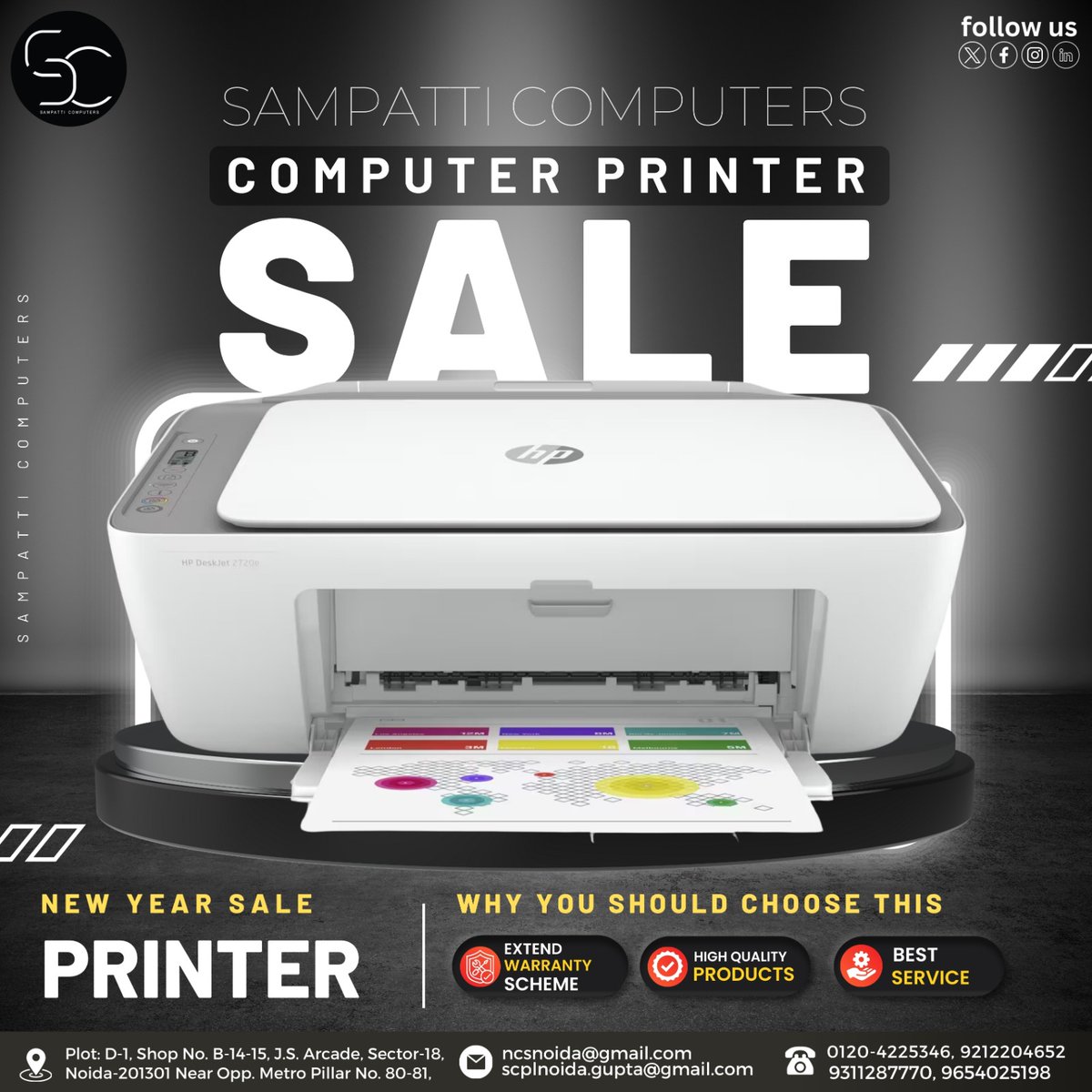 sampatticompt's tweet photo. 𝐒𝐀𝐌𝐏𝐀𝐓𝐓𝐈 𝐂𝐎𝐌𝐏𝐔𝐓𝐄𝐑𝐒
NEW YEAR 𝐒𝐀𝐋𝐄 𝐏𝐑𝐈𝐍𝐓𝐄𝐑
AVAILABLE ON 𝐒𝐀𝐌𝐏𝐀𝐓𝐓𝐈 𝐂𝐎𝐌𝐏𝐔𝐓𝐄𝐑𝐒
📧ncsnoida@gmail.com
🌐scplnoida.gupta@gmail.com
📞𝟎𝟏𝟐𝟎-𝟒𝟐𝟐𝟓𝟑𝟒𝟔 𝟗𝟑𝟏𝟏𝟐𝟖𝟕𝟕𝟕𝟎, 𝟗𝟔𝟓𝟒𝟎𝟐𝟓𝟏𝟗𝟖, 𝟗𝟐𝟏𝟐𝟐𝟎𝟒𝟔𝟓𝟐 
#printersale #new https://t.co/XgXfUp0fdc