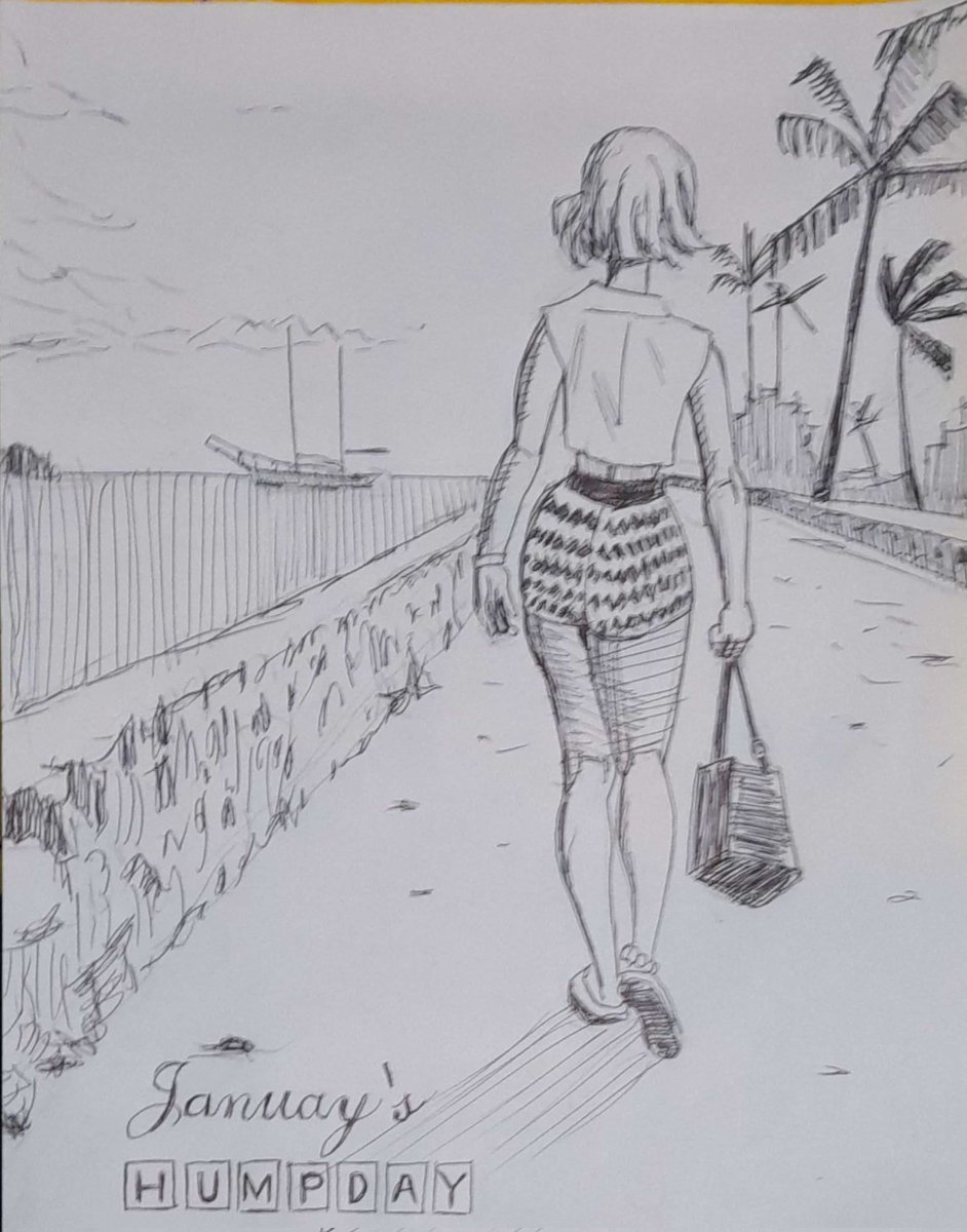 Have a nice Humpday. #ballpointpenart #ballpointpen #beachgirl #sketch #sketchbook #dailysketch #dailyart