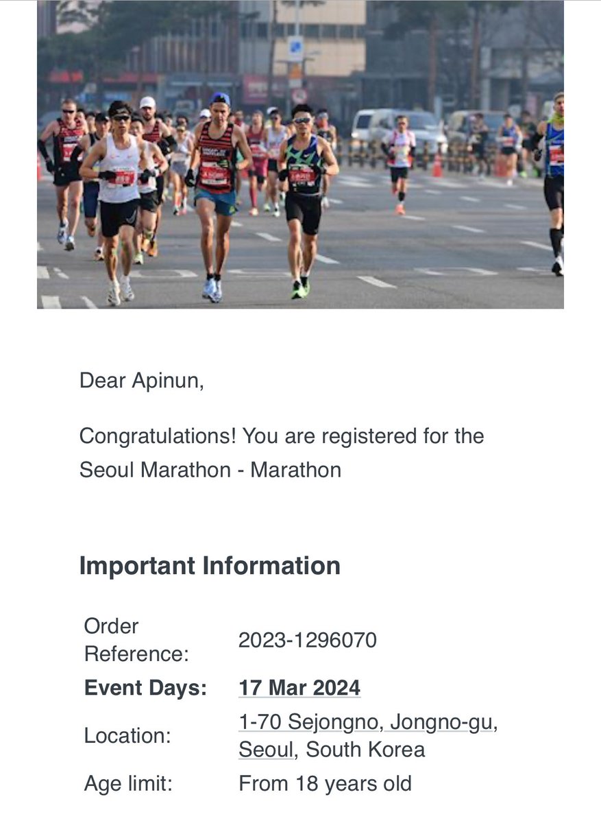 aui_kumjing's tweet photo. See you Seoul Marathon 2024!
Second time will to go Korea, so hard for Thai women passport 😅
#Seoulmarathon
#Seoulmarathon2024
#runaroundtheworld
#marathoner https://t.co/rWGmNKlkEG