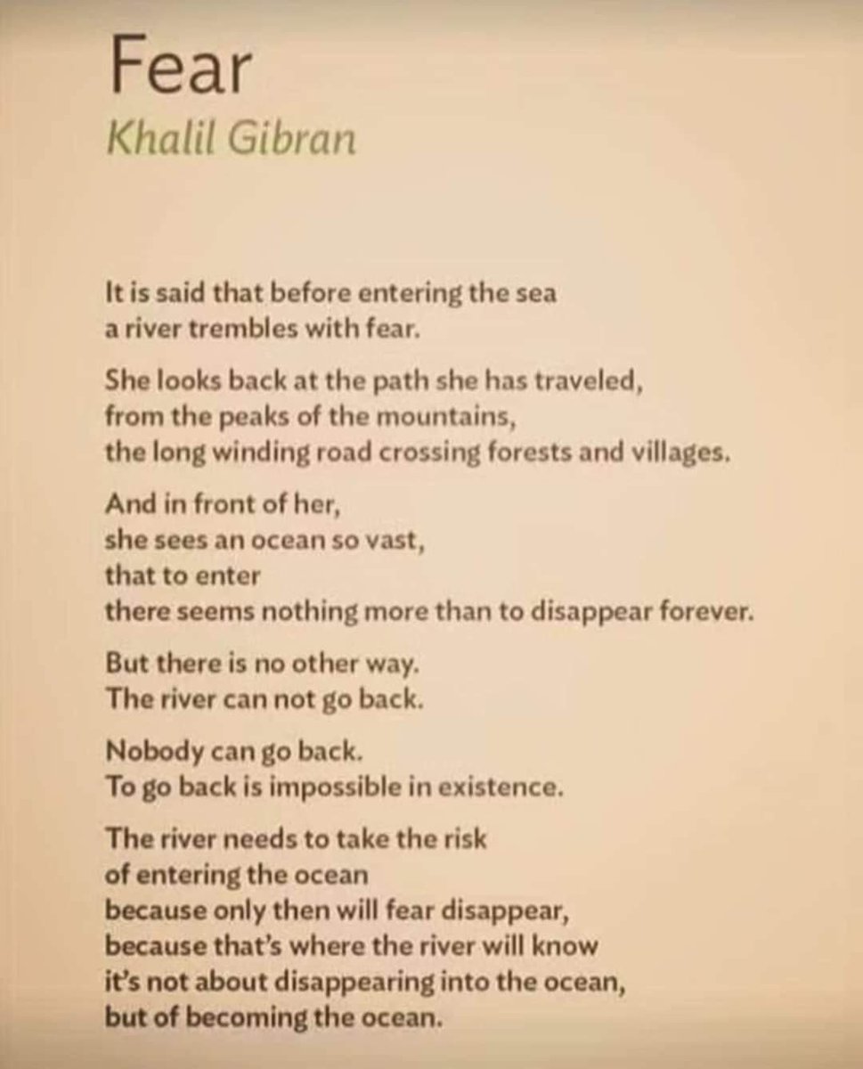 Fear.... 
#KhalilGibran