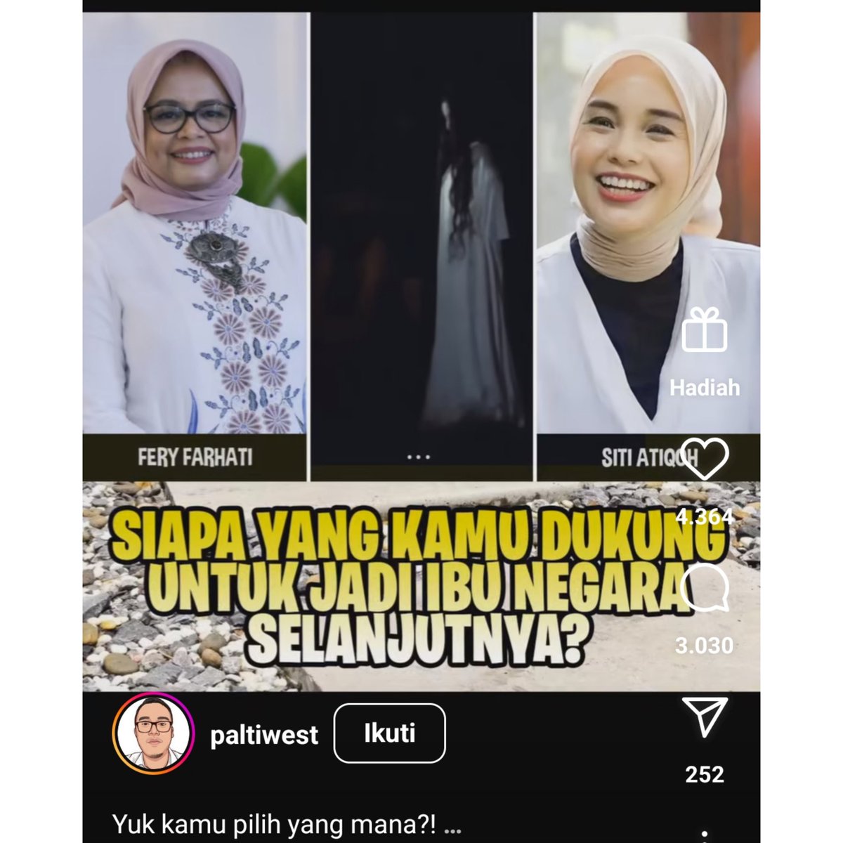 Mereka mendisain poster istri Pak Prabowo adalah Hantu Kuntilanak.

Pak Prabowo memaafkan apa pun hinaan dari Jubir, Buzzer Ganjar dan Anies. Karena Pak Prabowo memahami, kalau perbuatan itu bertentangan dengan hati kecil mereka.

Pengguna WA, Medsos, Telegram dll juga mulai