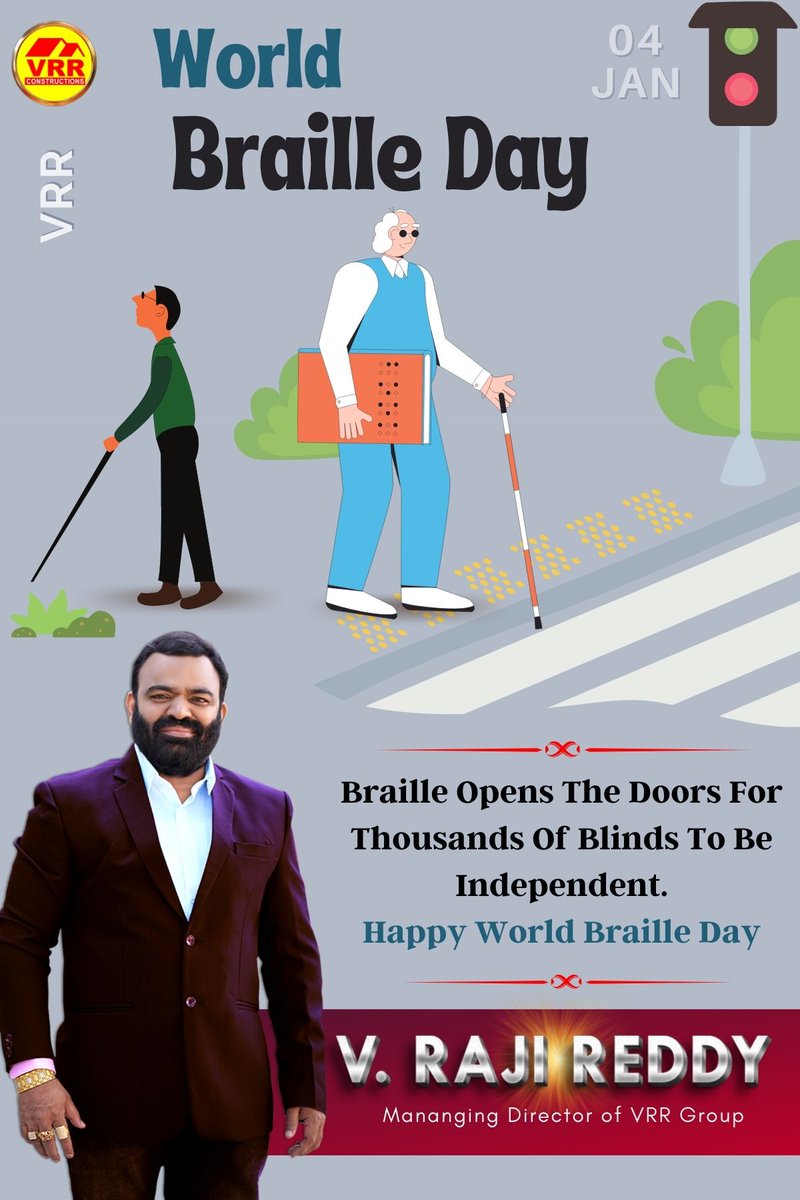 Braille Opens The Doors For Thousands Of Blinds To Be Independent.
Happy World Braille Day

#vrrconstructions #vrr #WorldBrailleDay #BrailleAdvocacy #FeelTheWords #BrailleLiteracy #TouchTheFuture #InclusiveReading #BrailleBrilliance #EmpowerBlindness #AccessibleWorld  #hyderabad